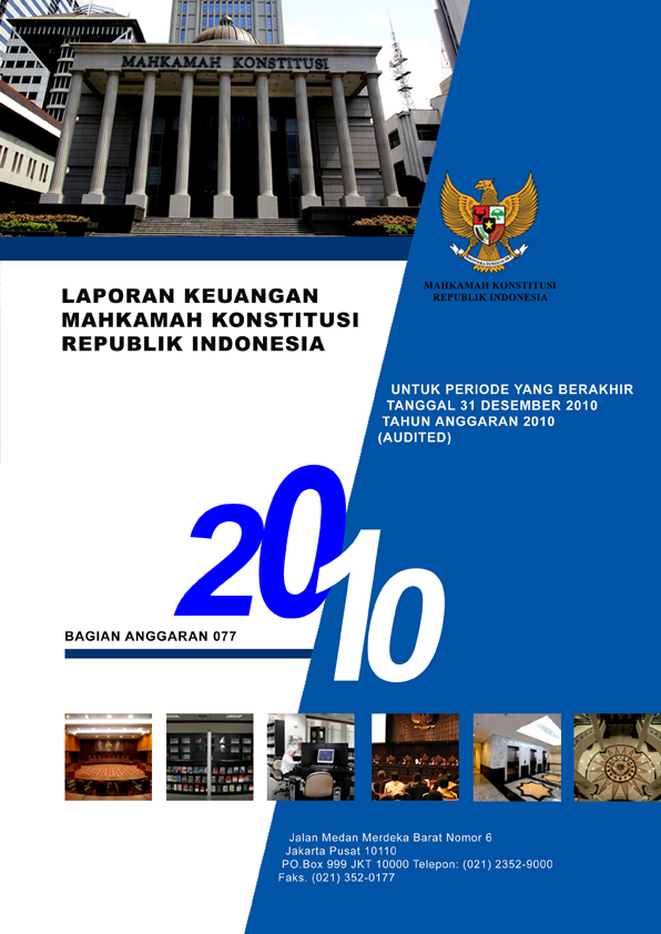 Cover Buku Laporan Keuangan Mahkamah Konstitusi 2010 